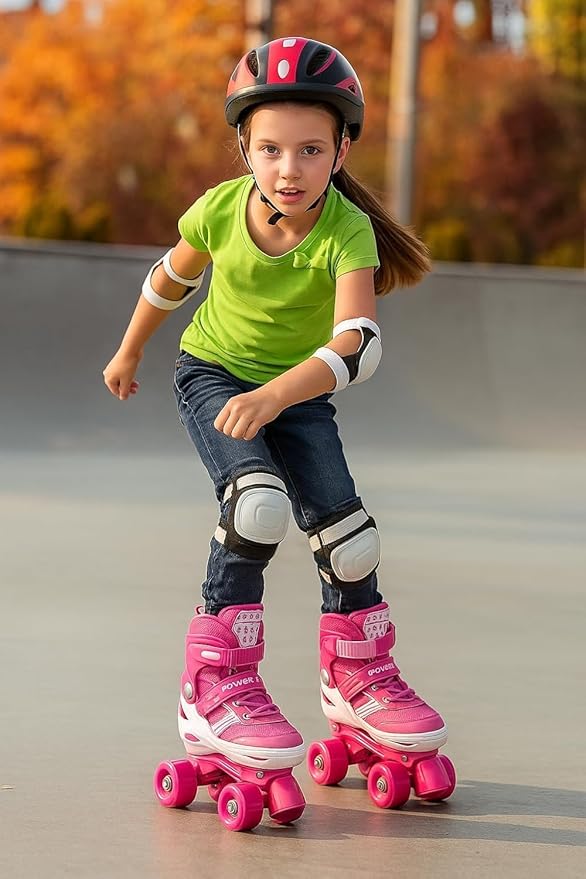 Quad Roller Skates 2 Rows 4 Wheels  Without Safety Gears Sakting Shoes