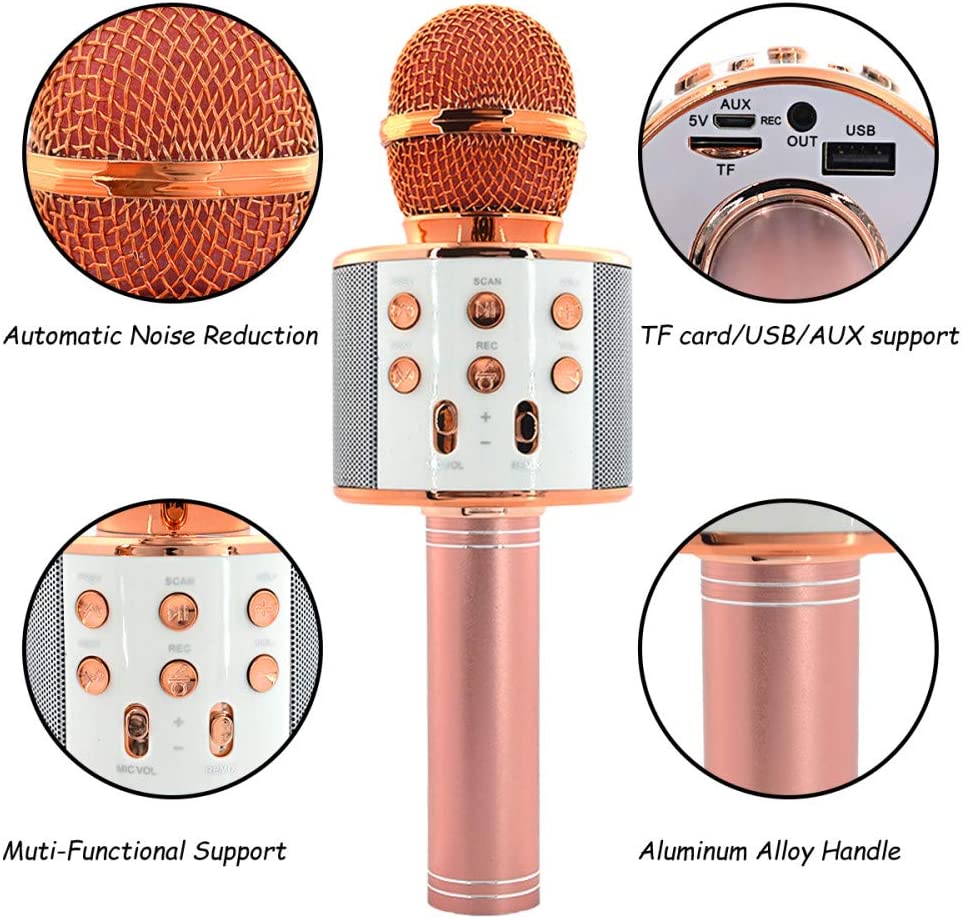 Wireless Microphone HIFI Speaker Bluetooth Singing Subwoofer Karaoke Handheld KTV WS-858 with voice changing function