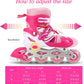 Adjustable Inline Roller Skates – Includes 6-Piece Safety Gear Set
