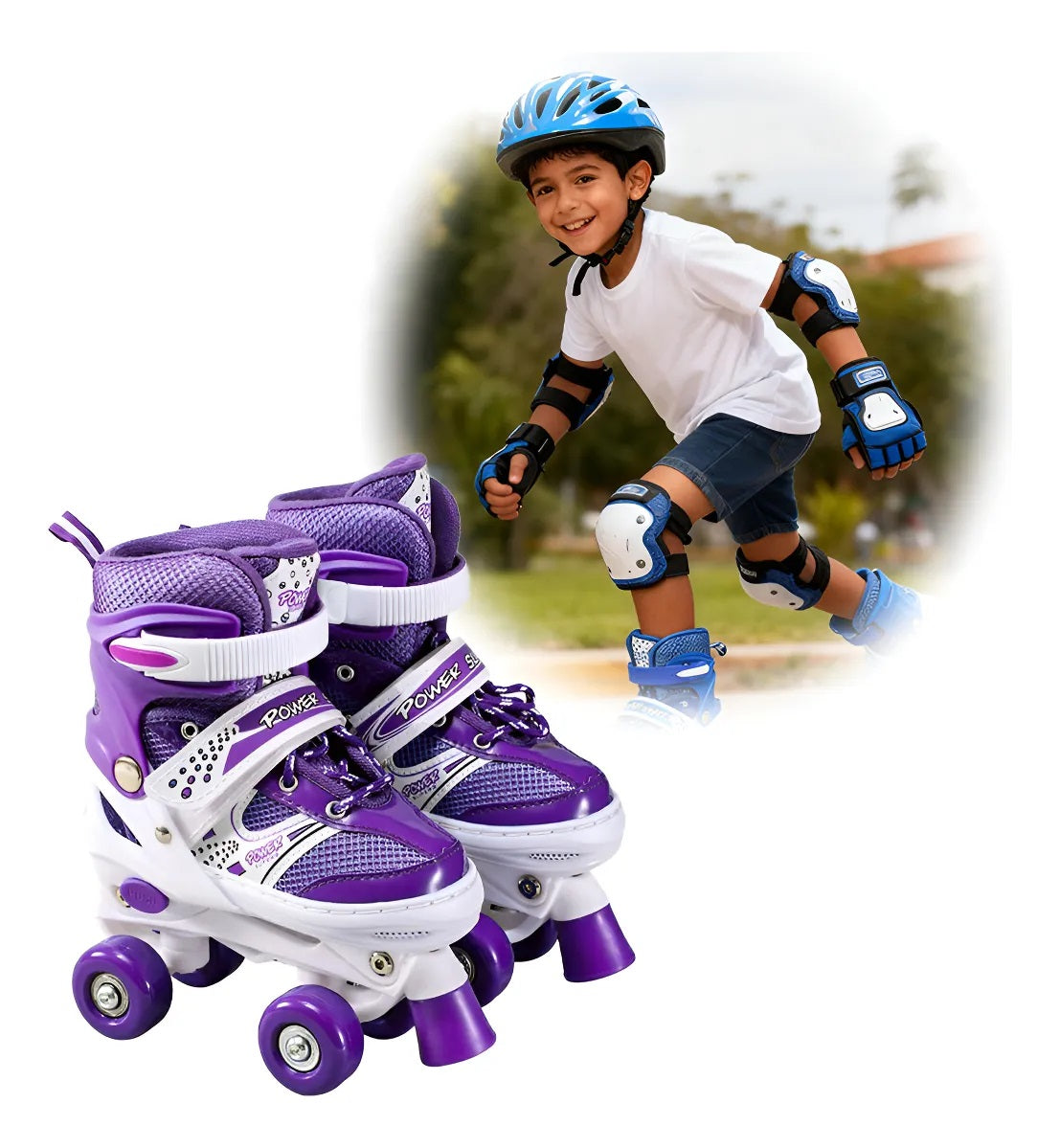 Quad Roller Skates 2 Rows 4 Wheels  Without Safety Gears Sakting Shoes