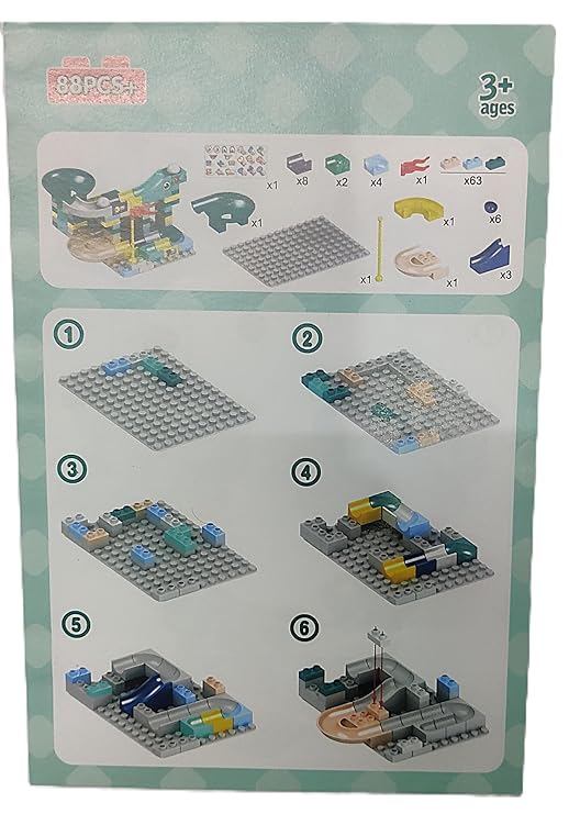 Blocks Variable Sliding 88 pieces Marble Run Race Track Lego