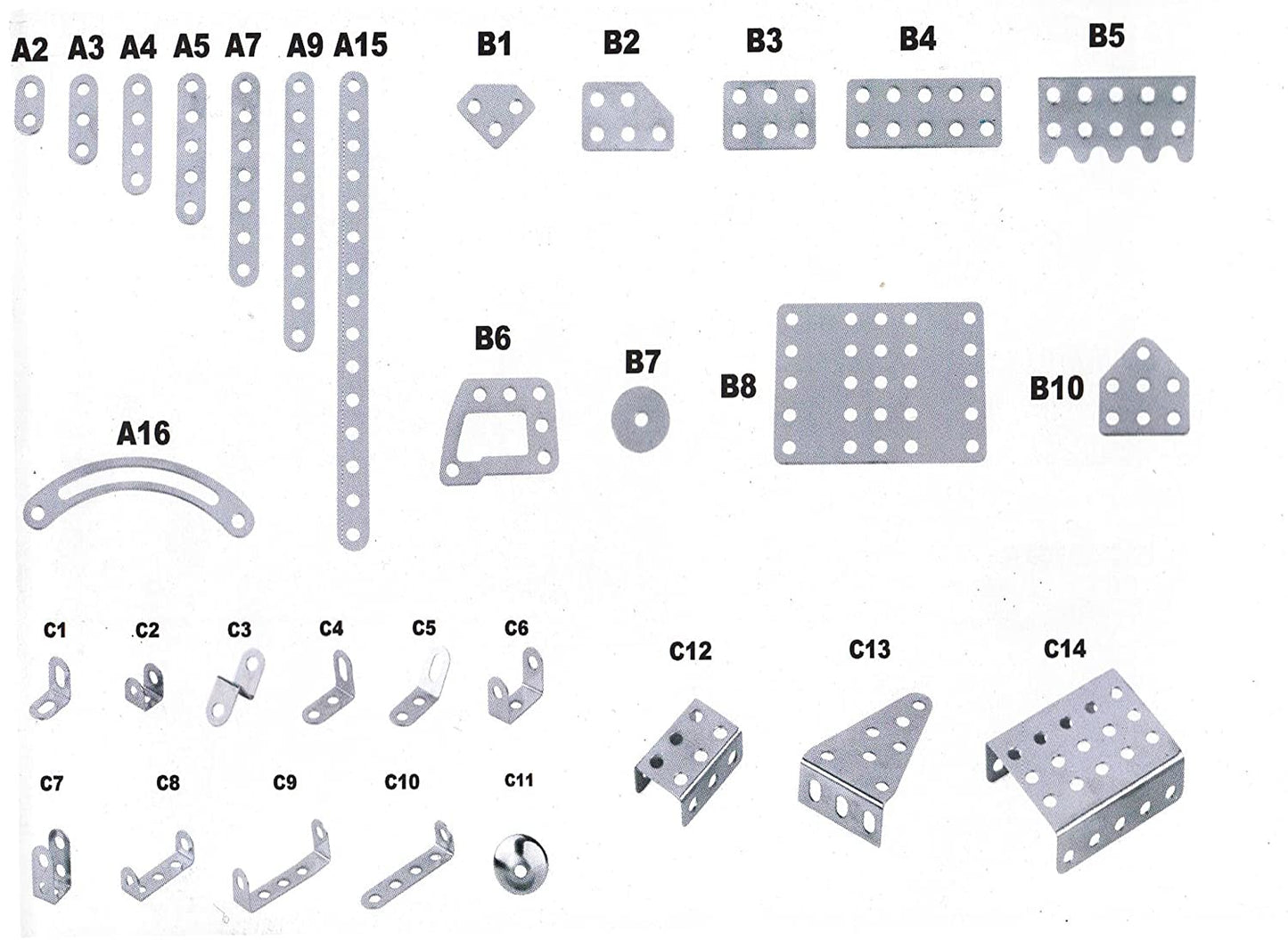 Alloy Building Block 25 Models 239 Pieces Metal Model No 592-1