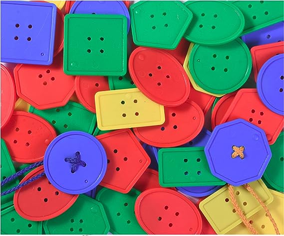 Button Lacing Toy HC-073 Geometric Shape Threading activities Maskidz