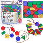 Button Lacing Toy HC-073 Geometric Shape Threading activities Maskidz