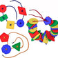 Button Lacing Toy HC-073 Geometric Shape Threading activities Maskidz