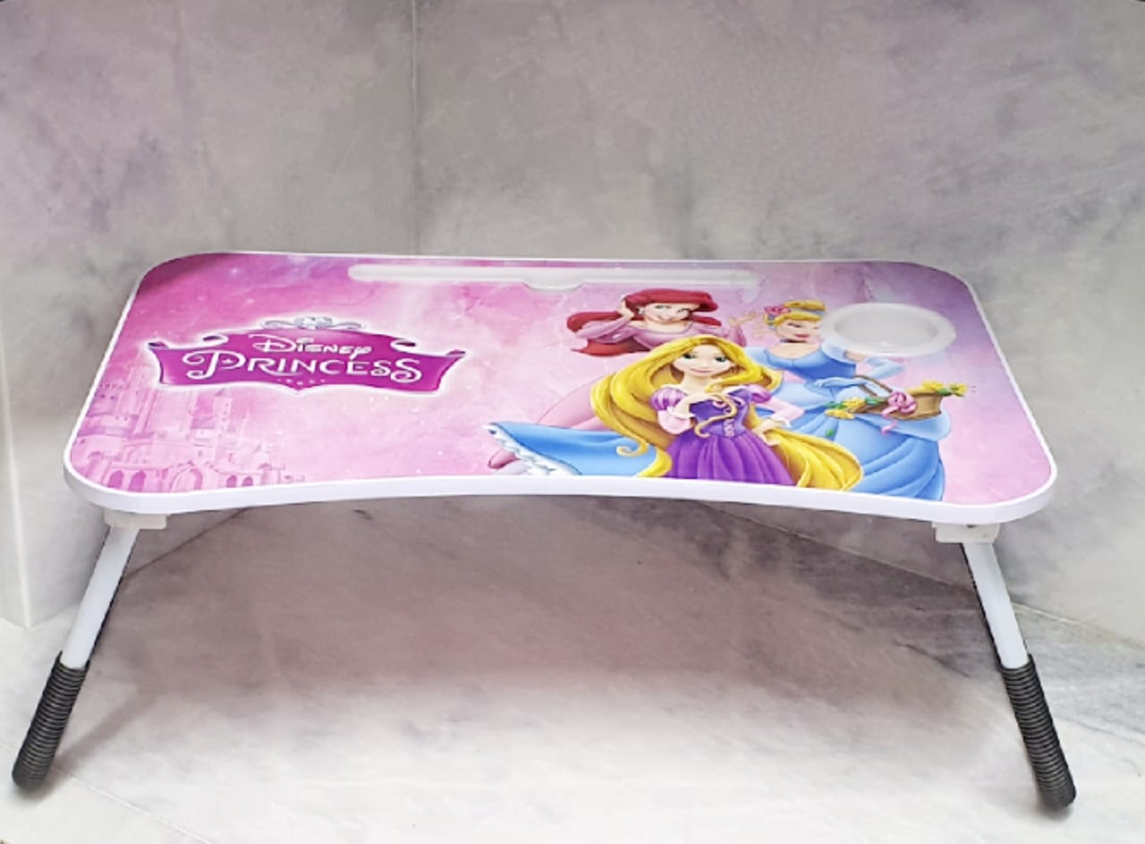 Wooden Folding Study Table / Laptop Table for Kids - 4 Designs (Spider-Man, Frozen, Princess, Cars)