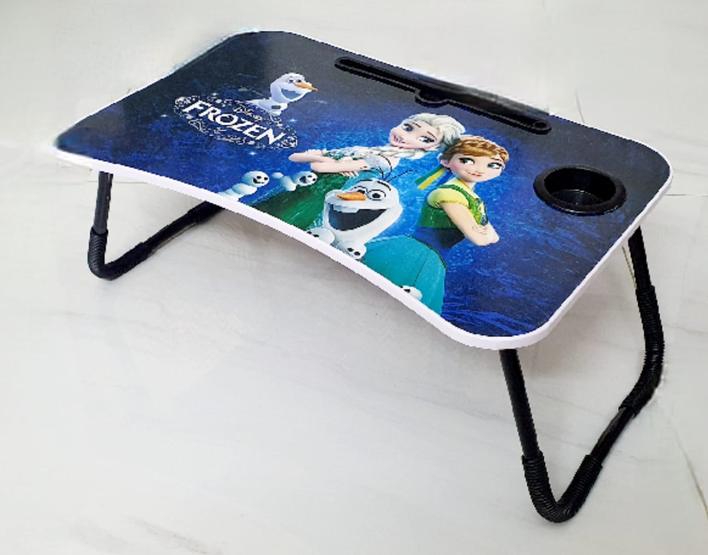 Wooden Folding Study Table / Laptop Table for Kids - 4 Designs (Spider-Man, Frozen, Princess, Cars)