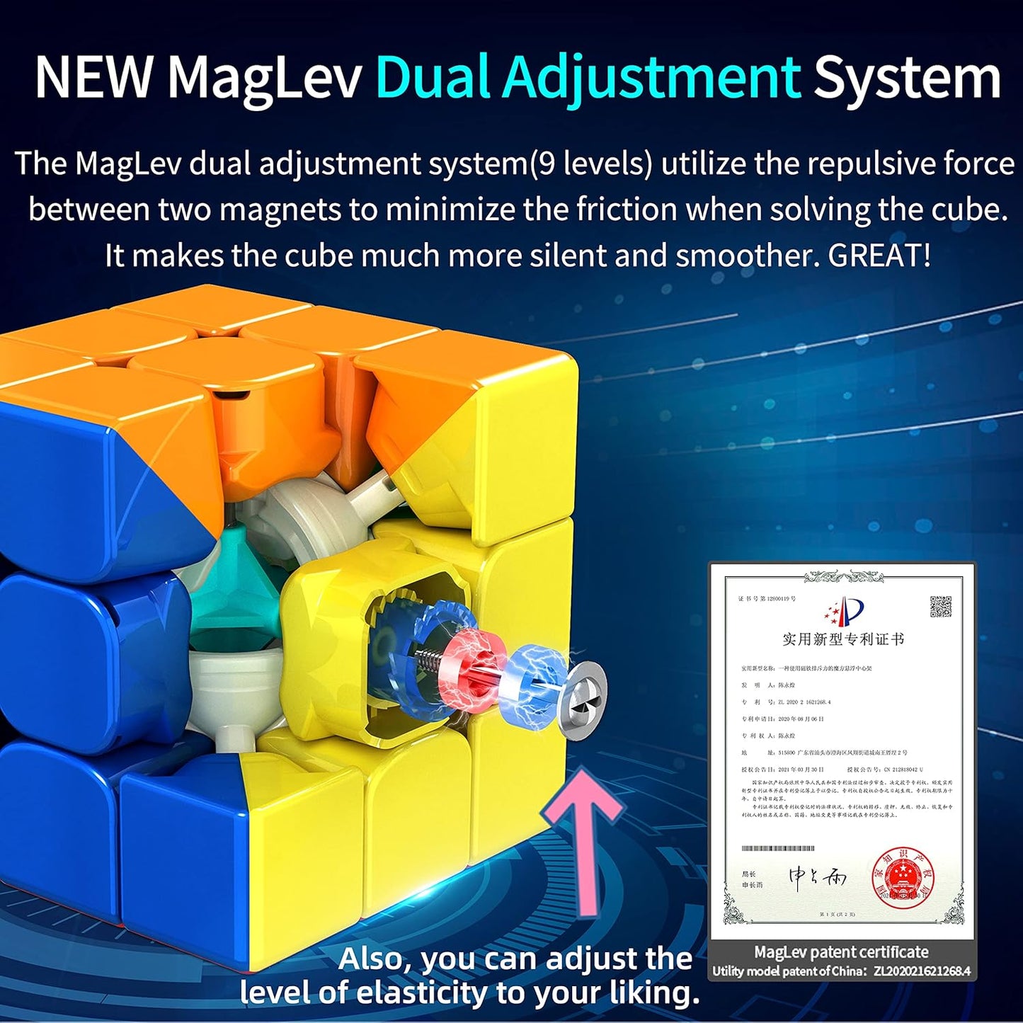 Rubik’s Cube Moyu RS3M 2021 MagLev 3x3 Magnetic Speed Cube, Professional 3x3 Stickerless Speed Cube, Upgraded Version of Moyu RS3M 2020 (RS3 M 2021 MagLev Pro Version) MAS KIDZ
