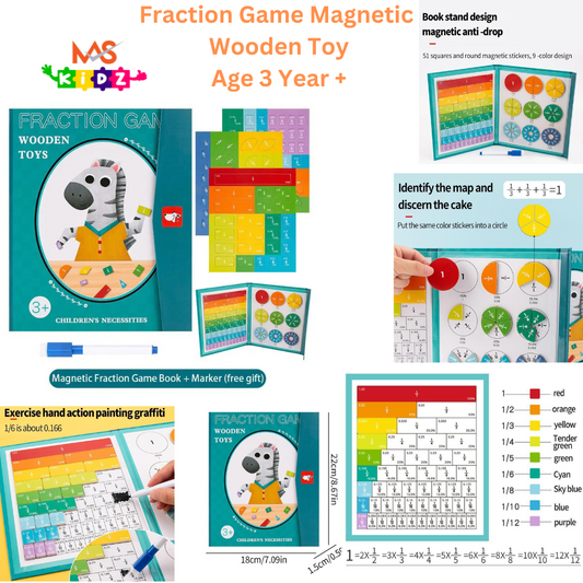 Fraction Game Magnetic Wooden Toy