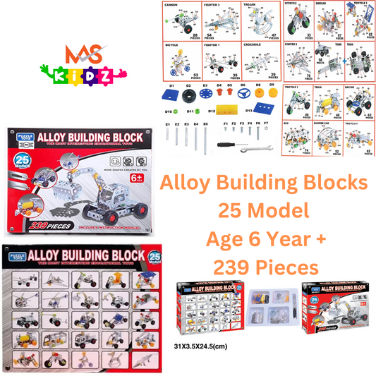 Alloy Building Block 25 Models 239 Pieces Metal Model No 592-1 maskidz-3dm