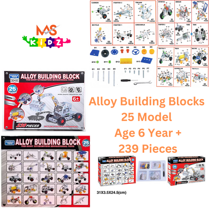 Alloy Building Block 25 Models 239 Pieces Metal Model No 592-1