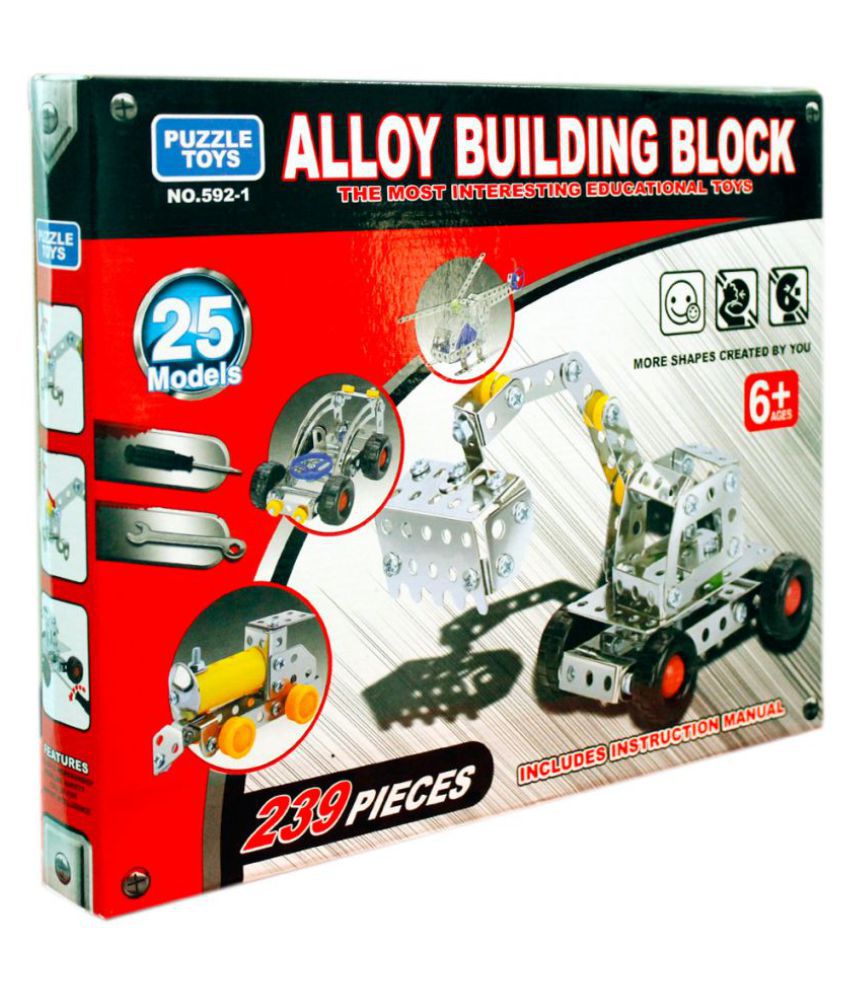 Alloy Building Block 25 Models 239 Pieces Metal Model No 592-1