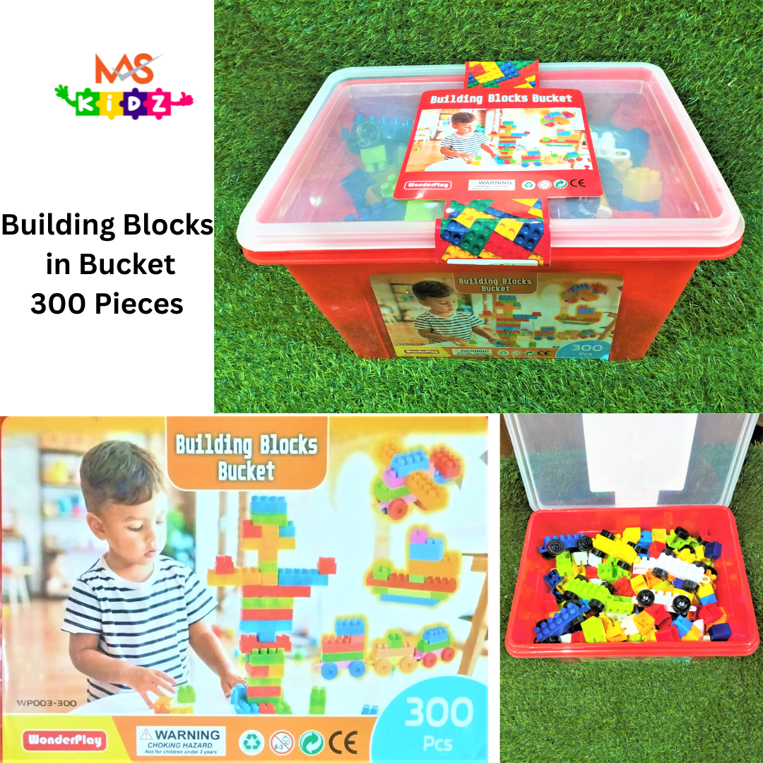 Building Blocks in Bucket 300 pieces MAS KIDZ