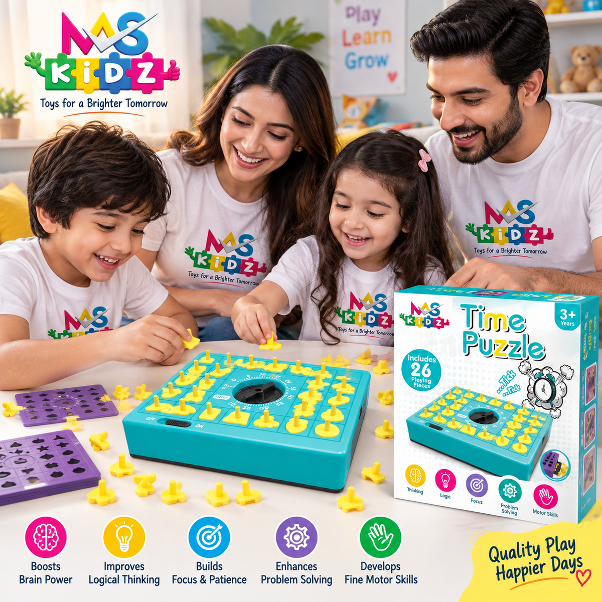 Time Puzzle Shape Matching Game for Kids