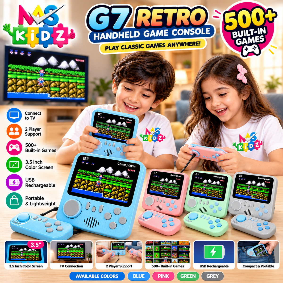 G7 Retro Handheld Game Console 02 Player G7 Video Game