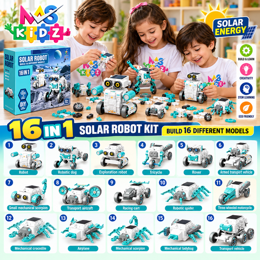 16 in 1 solar robot kit for kids with 16 DIY solar-powered robot models – MAS KIDZ