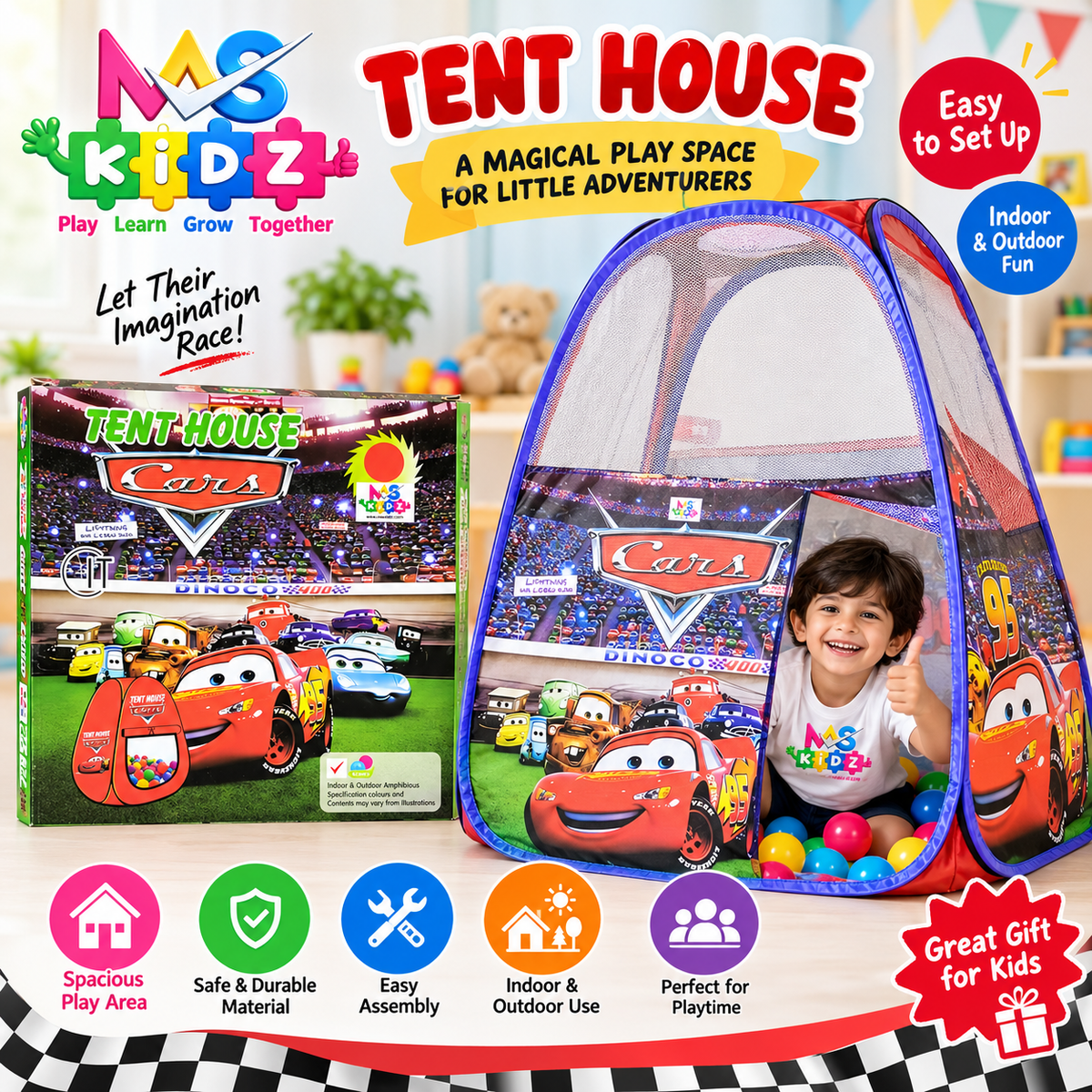 Lightning McQueen Disney Cars tent house pop up play tent for kids