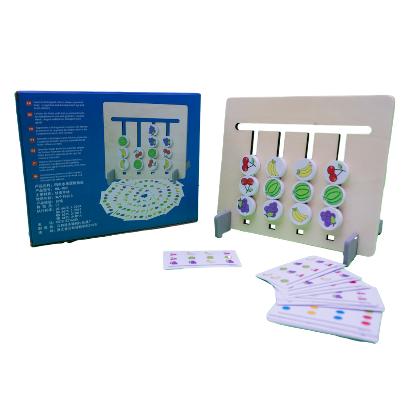 Four Color Logic Game Fruits Wooden