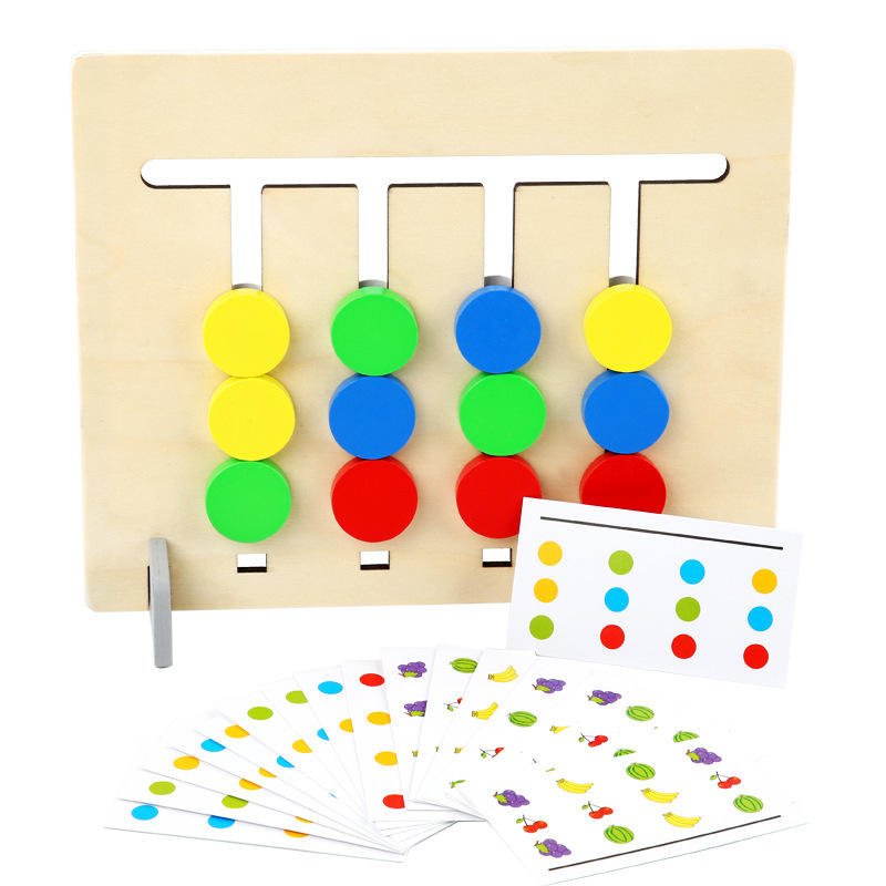 Four Color Logic Game Fruits Wooden