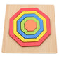 10 Colorful Geometrical Shape Wooden Puzzle Toy