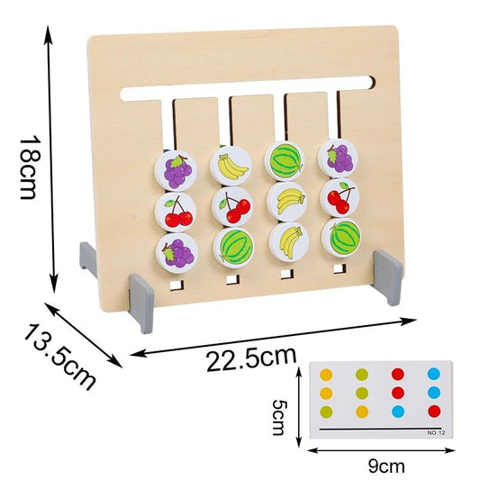 Four Color Logic Game Fruits Wooden