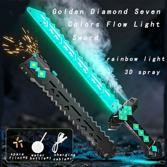 Golden Diamond Seven Colors Flow Light Sword
