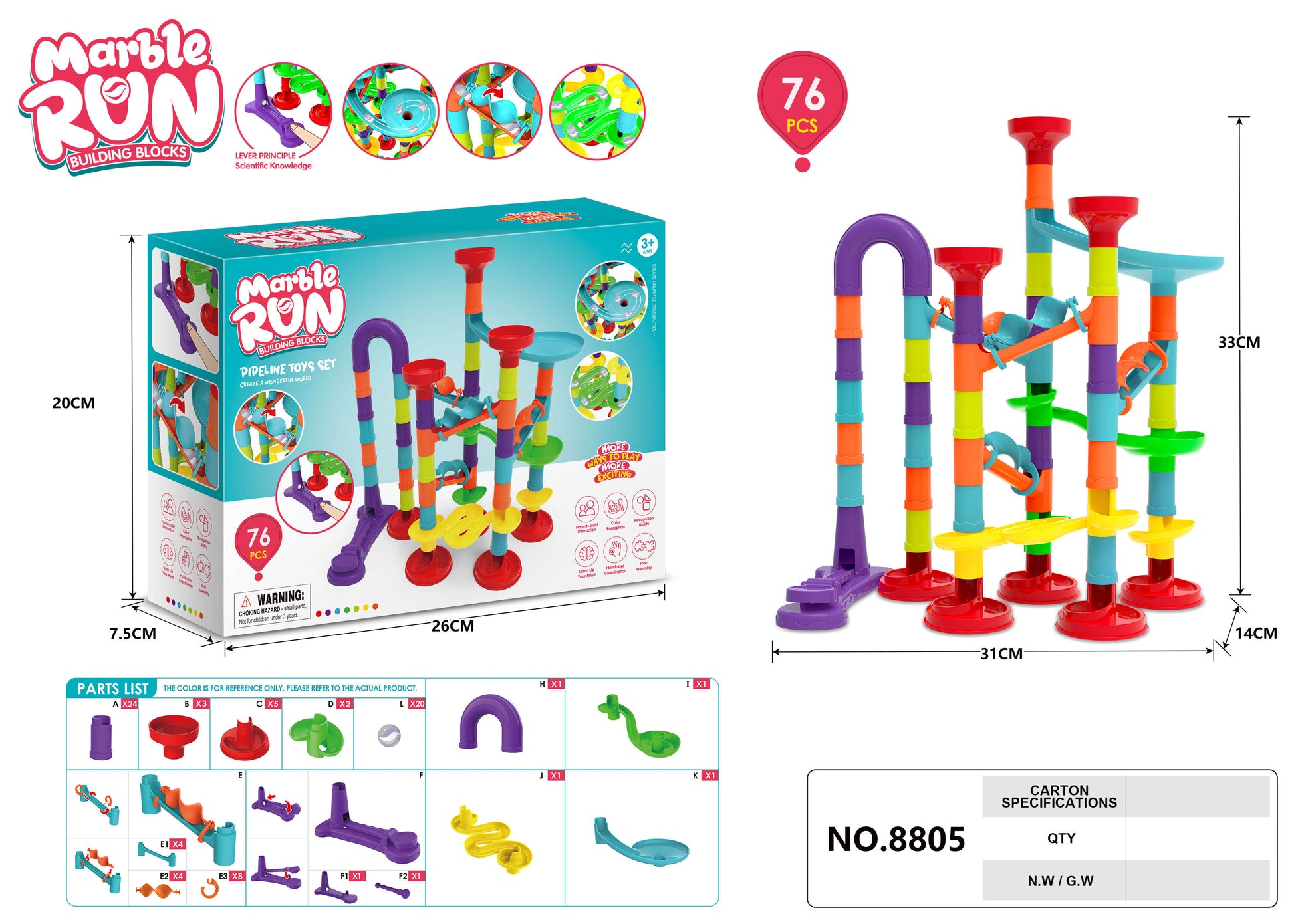 Marble Run 76pcs 8805 MAS KIDZ