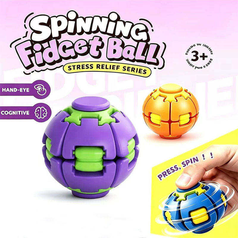 Spinning Flat Ball 3D Spinning Fidget Ball Toy MAS KIDZ