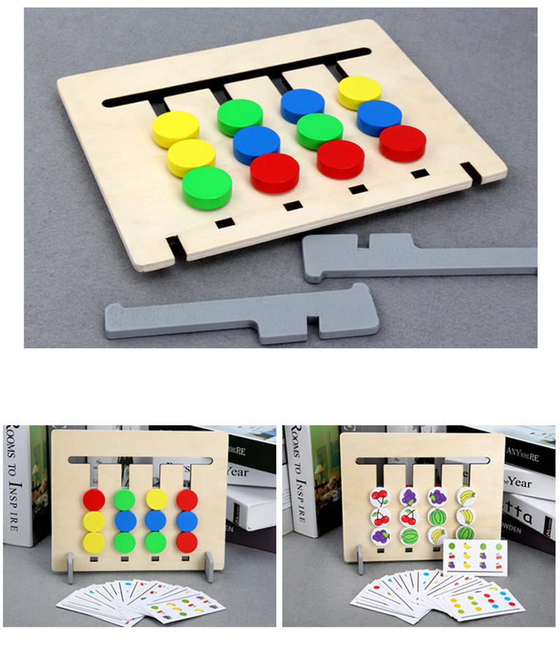 Four Color Logic Game Fruits Wooden