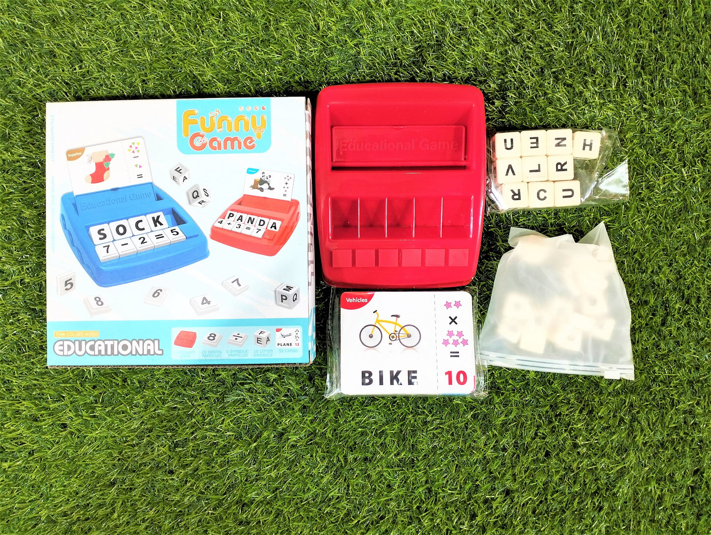 2 in 1 Matching Letter Game Number Math Counting Alphabet Word Spelling Object