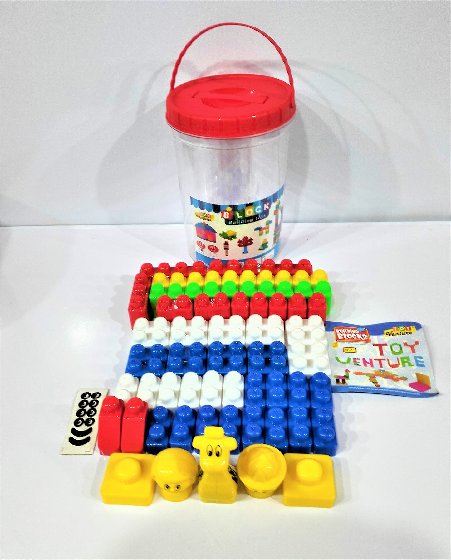 Building Blocks In a Bucket  65 Pieces