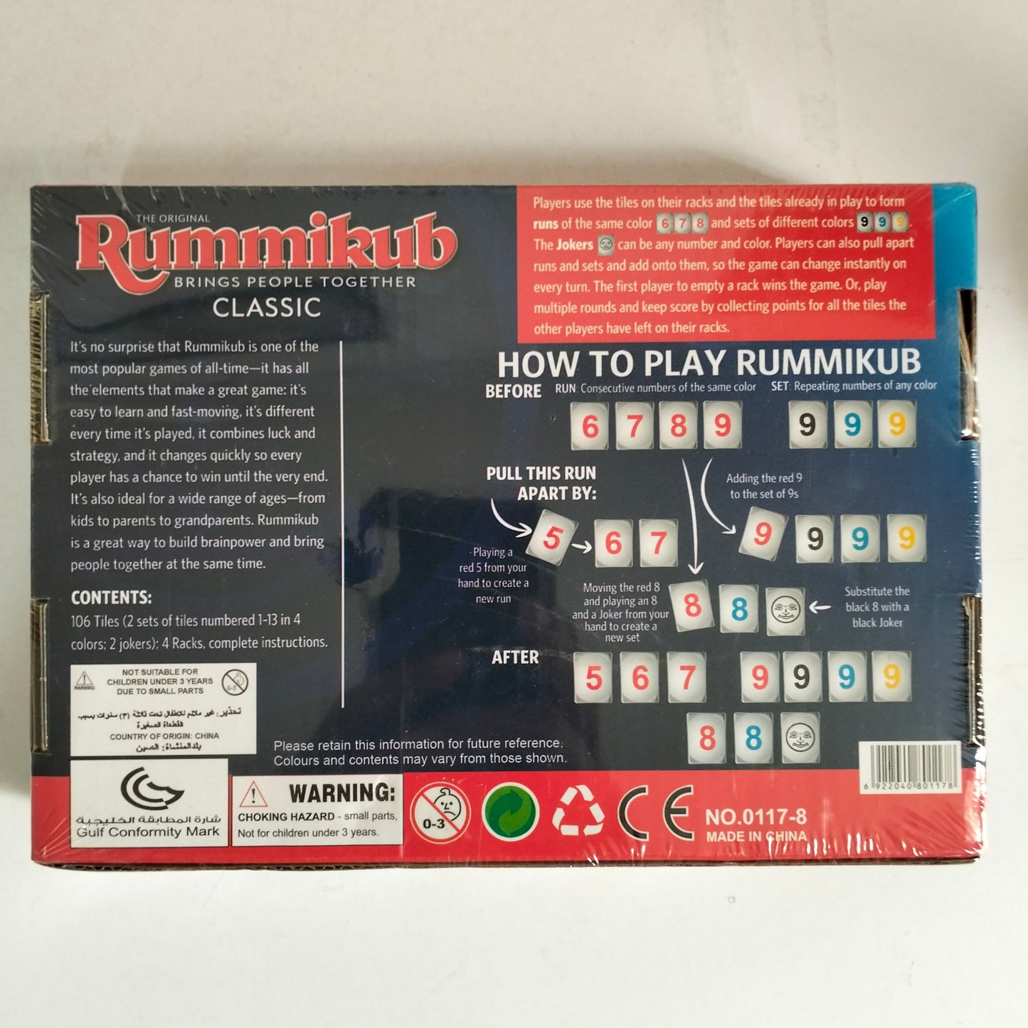 Rummikub Classic Board Game – Fast-Paced Strategy Tile Game for Family &amp; Friends MAS KIDZ