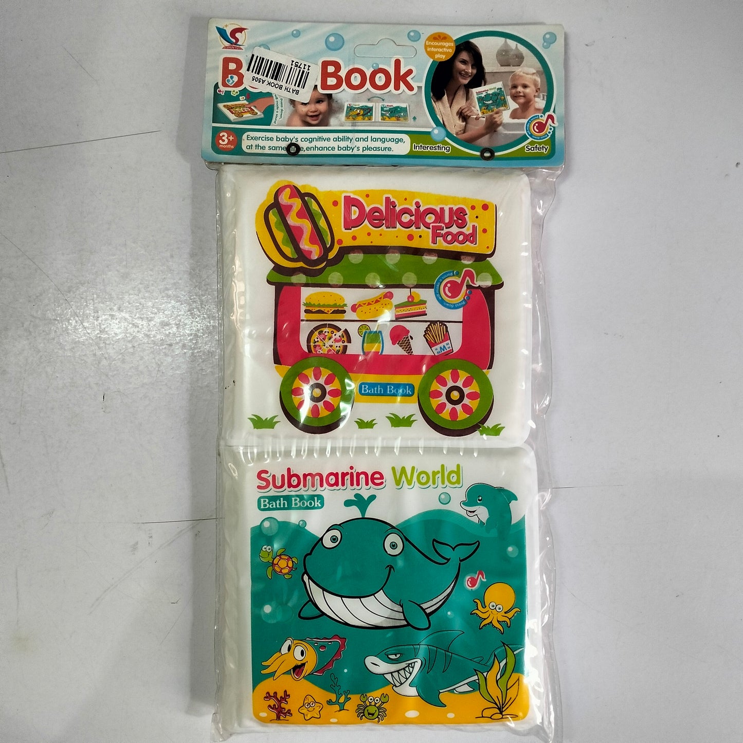 Baby Bath Books Waterproof Floating Toy Soft PVC Non-Toxic Early Learning Bath Time Fun