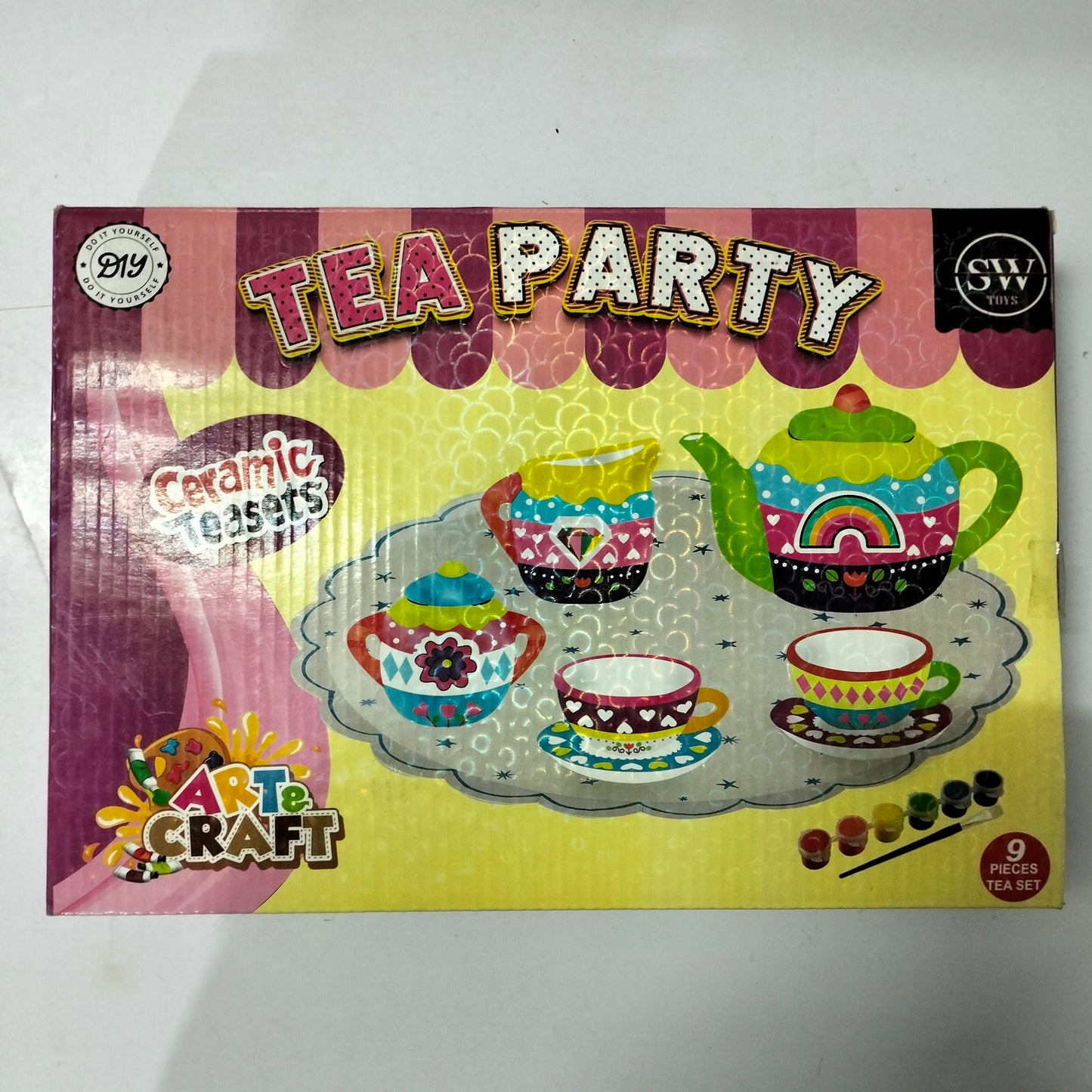 Painted Tea Set 09 Pieces Local SW Toy 001