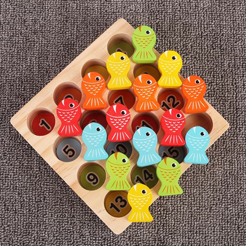 Digital Fishing magnetic wooden toys