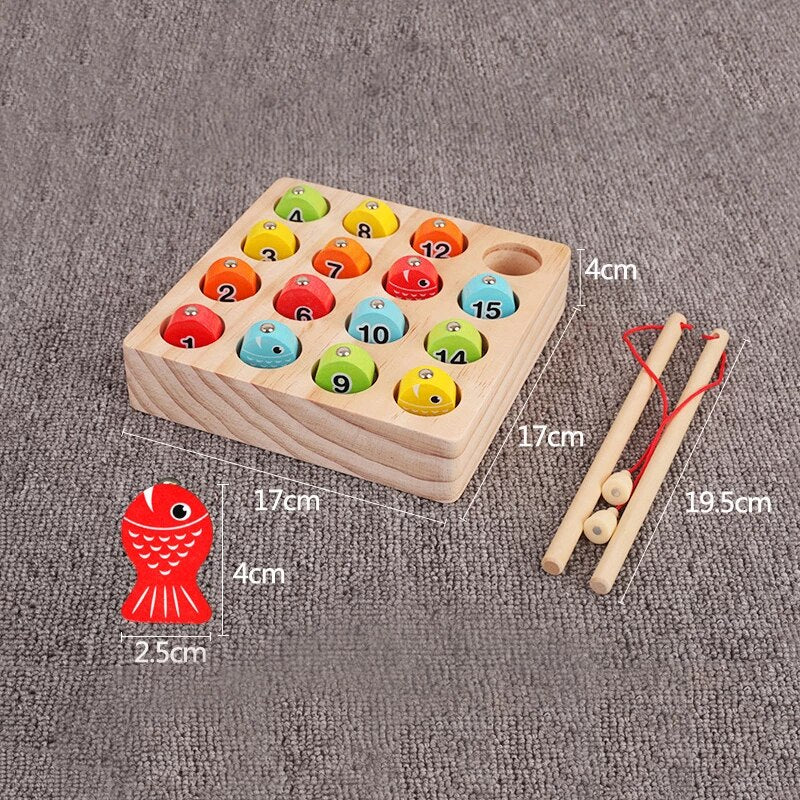 Digital Fishing magnetic wooden toys