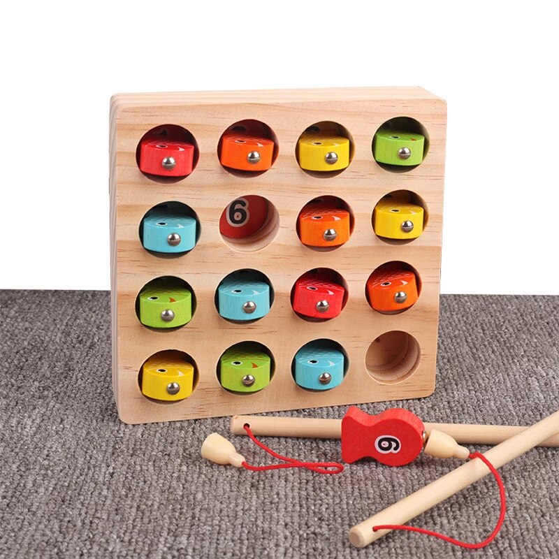 Digital Fishing magnetic wooden toys