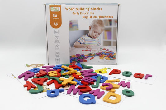 Word Building Blocks Early Education English Enlightenment