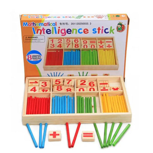 Mathematical intelligence stick math wooden toy Numbers Counting maskidz-3dm