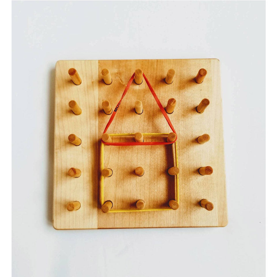 Wooden Geo Box Geoboard Lacing activity XHN-0017