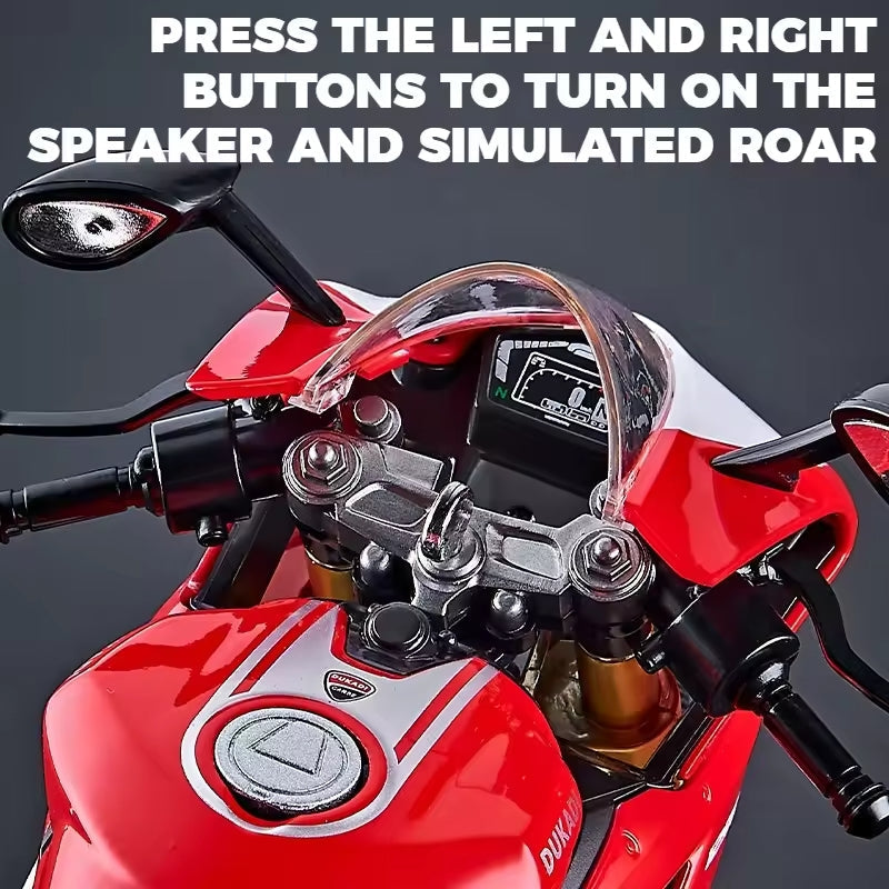 Ducati 1199 Panigale R Alloy Motorcycle Diecast Model Bootable Sprayable With Sound Light Toy MAS KIDZ