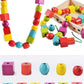 Shape Building Blocks Available rope connection wooden lacing toy DN-401