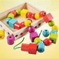 Shape Building Blocks Available rope connection wooden lacing toy DN-401
