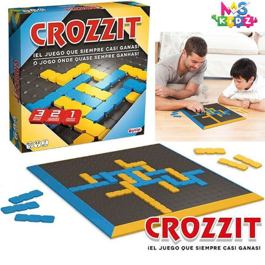 Crozzit strategy board game for 2 players age 8 plus with blue and yellow tiles – MAS KIDZ