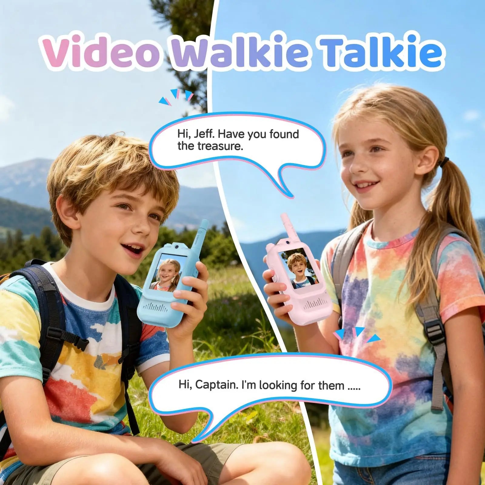 2-in-1 Kids Video Walkie Talkie with Camera & IPS Screen MAS KIDZ