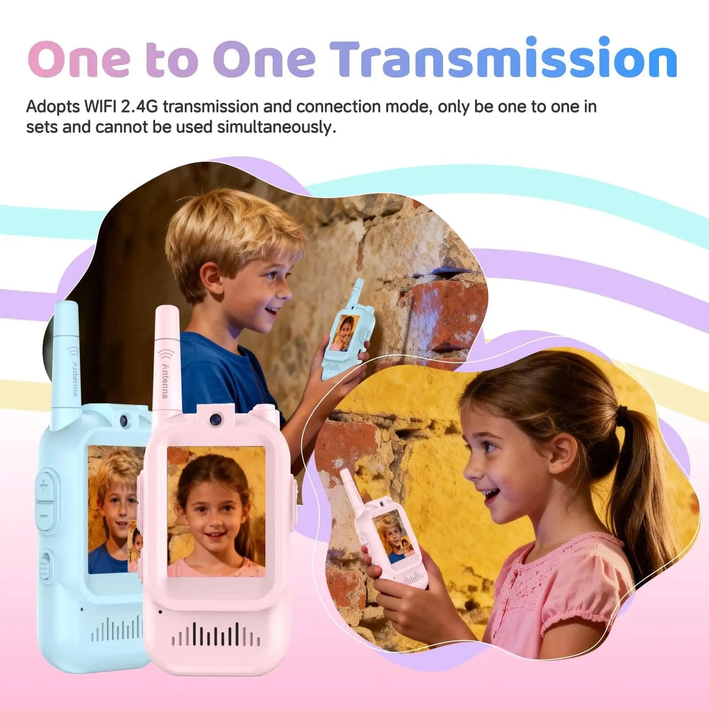 2-in-1 Kids Video Walkie Talkie with Camera & IPS Screen MAS KIDZ