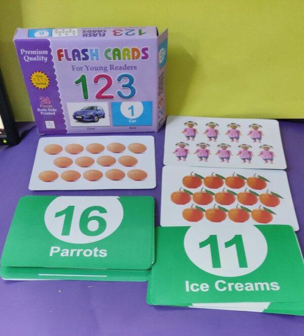 Premium Flash Cards for Young Readers 12 different flash card ABC, abc, 123, alif bai pai, Fruits, Vegetables, Animals, Shapes and Colors, Action, Occupations, Opposites, Transport (24-40 Cards Each) PACK OF 12 FLASH CARD AVAILABLE IN DISCOUNTED PRICE