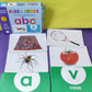 Premium Flash Cards for Young Readers 12 different flash card ABC, abc, 123, alif bai pai, Fruits, Vegetables, Animals, Shapes and Colors, Action, Occupations, Opposites, Transport (24-40 Cards Each) PACK OF 12 FLASH CARD AVAILABLE IN DISCOUNTED PRICE