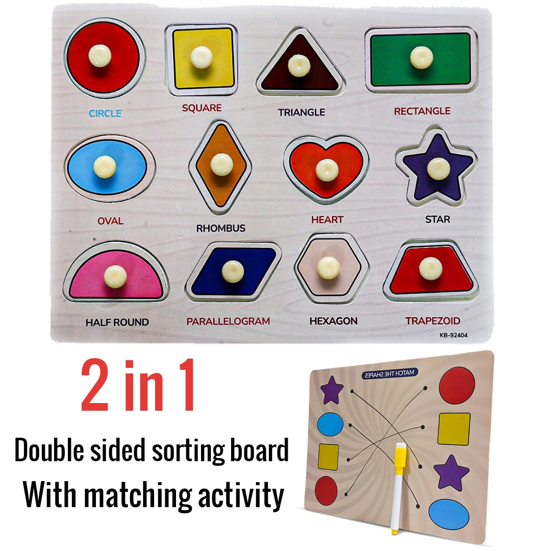 Wooden 12 shapes Nobe with white board KB-92404