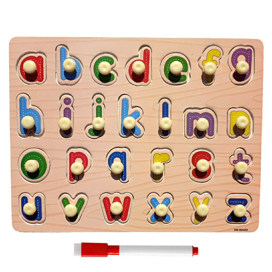 Wooden nobe abc small letter local KB-82402 with white board holding hand grasp